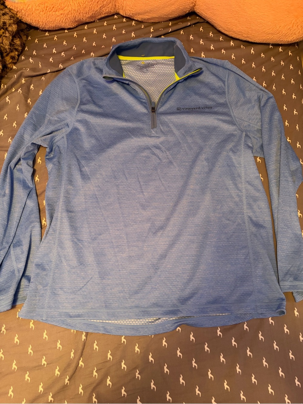 Vineyard Vines Men's Light Blue Quarter-Zip Pullover
